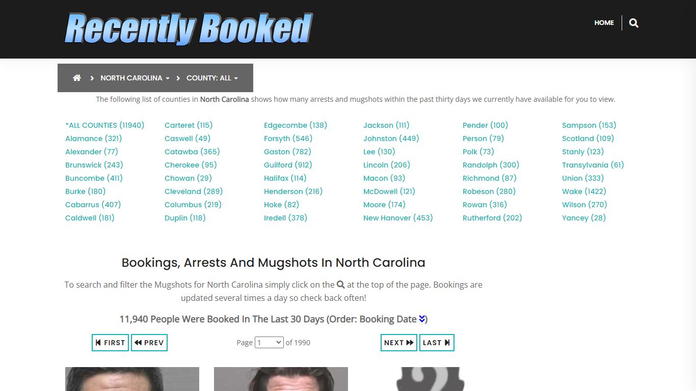 Recent bookings, Arrests, Mugshots in North Carolina - Recently Booked