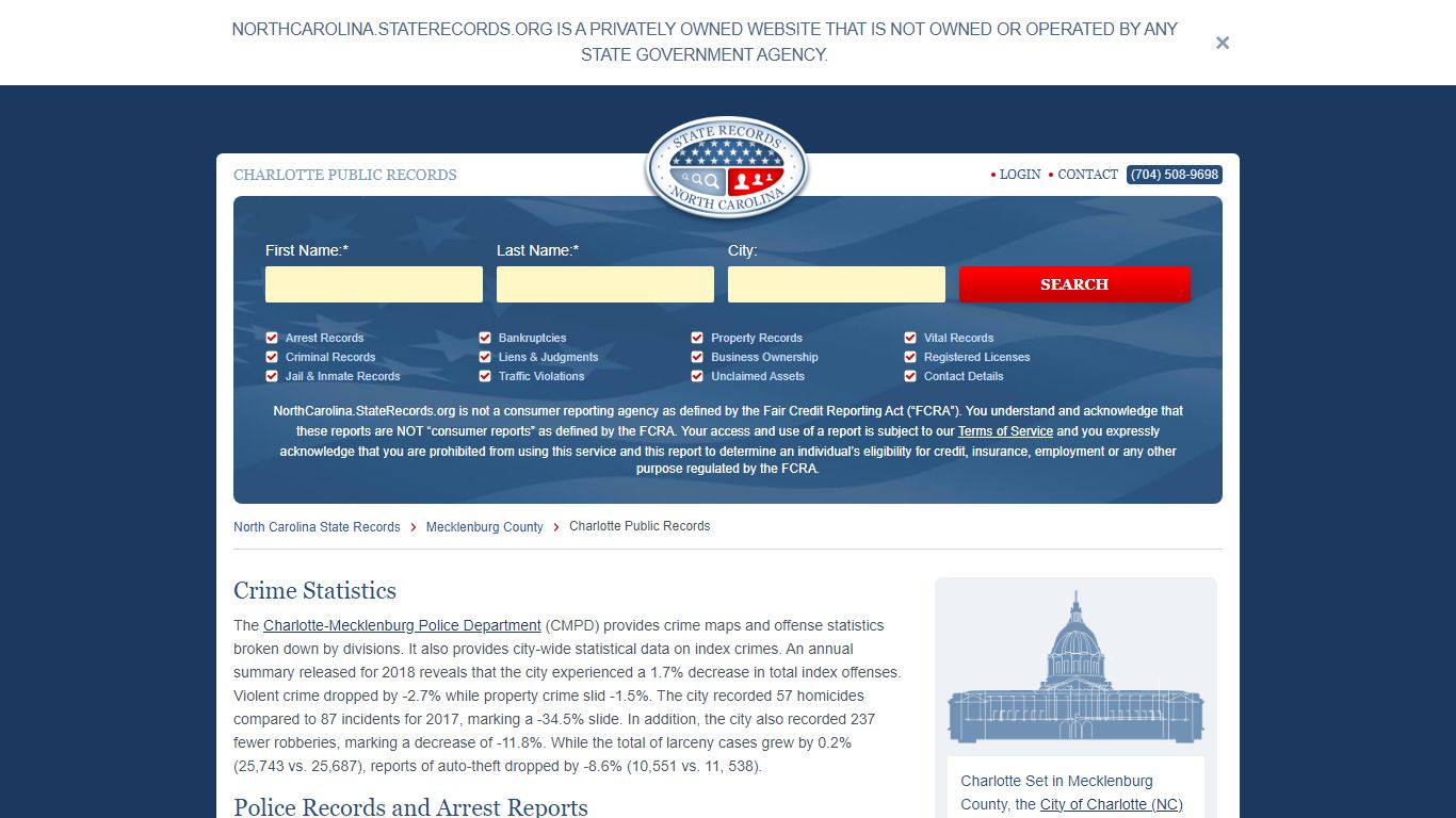 Charlotte Arrest and Public Records | North Carolina.StateRecords.org